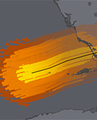 illustrative visualization of hurricane advisories